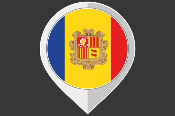 Puntero con la bandera de Andorra — Vector de stock