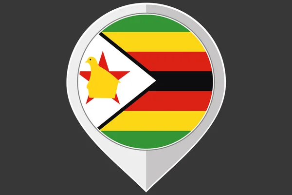 짐바브웨의 국기와 포인터 — 스톡 벡터