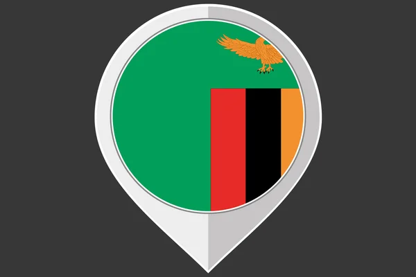 Puntero con la bandera de Zambia — Archivo Imágenes Vectoriales