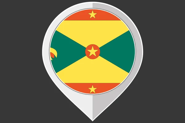 İşaretçi Grenada bayrağı ile — Stok Vektör