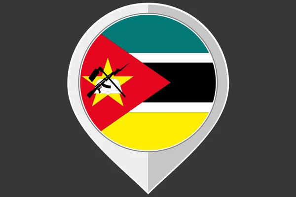 Aanwijzer met de vlag van Mozambique — Stockvector