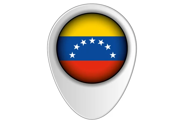 베네수엘라의 국가의 3d 지도 포인터 플래그 그림 — 스톡 벡터