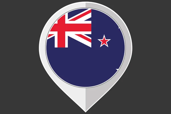 न्यूजीलैंड के ध्वज के साथ सूचक — स्टॉक वेक्टर