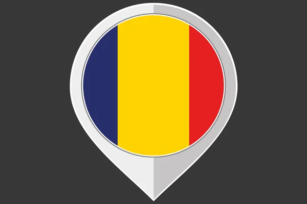 罗马尼亚国旗与指针 — 图库矢量图片