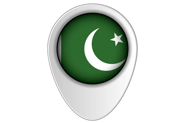 Mapa 3D Pointer Flag Ilustración del país de Pakistán — Vector de stock
