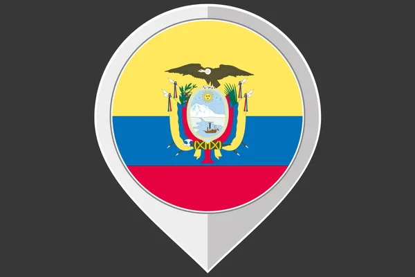 Aanwijzer met de vlag van Ecuador — Stockvector