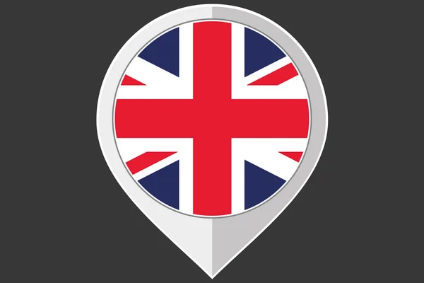 Zeiger mit der Flagge des Vereinigten Königreichs — Stockvektor