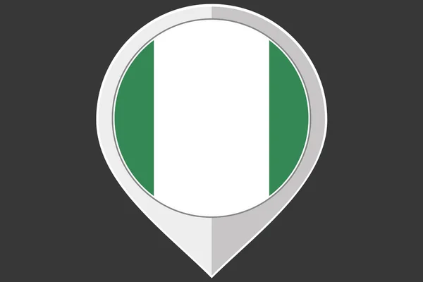 Puntero con la bandera de Nigeria — Archivo Imágenes Vectoriales