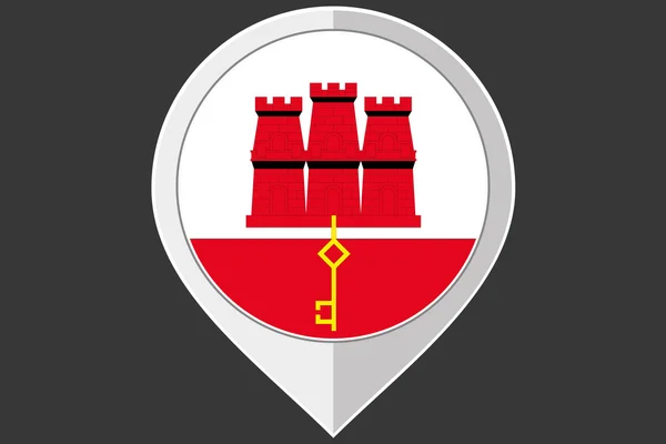 Ponteiro com a bandeira de Gibraltar — Vetor de Stock