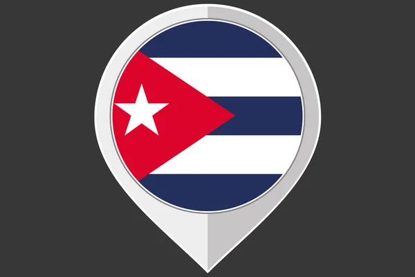 Puntero con la bandera de Cuba — Vector de stock