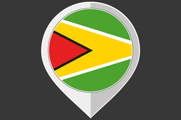 Pekaren med flaggan i Guyana — Stock vektor