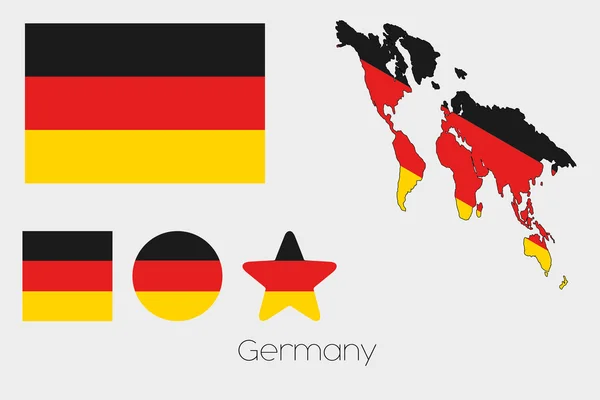 Formes multiples avec le drapeau de l'Allemagne — Image vectorielle