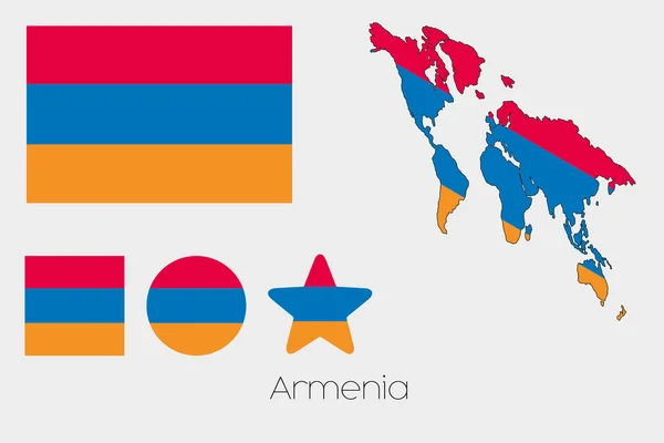 Conjunto de Formas Múltiplas com Bandeira da Armênia —  Vetores de Stock