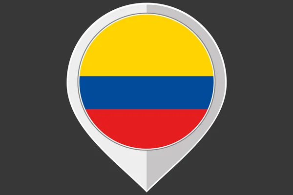 Puntero con la bandera de Colombia — Vector de stock