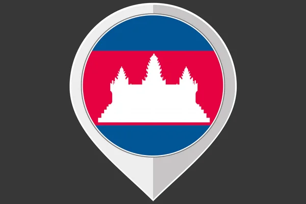 指针的柬埔寨国旗 — 图库矢量图片