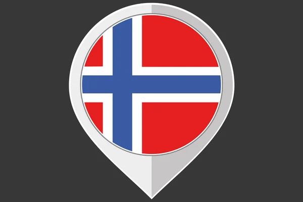 Ukazatel s vlajkou Norska — Stockový vektor