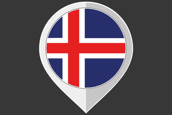 Zeiger mit der Flagge von Island — Stockvektor