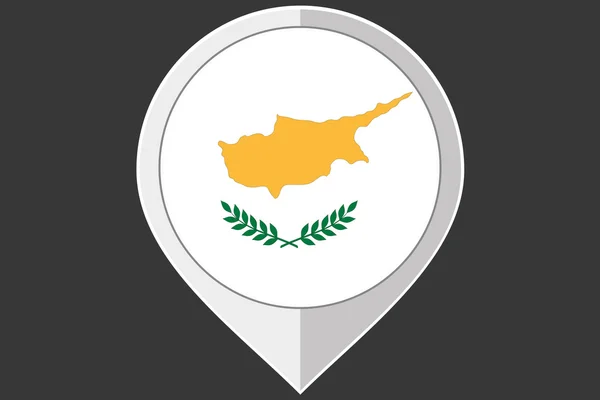 Ponteiro com a bandeira de Chipre — Vetor de Stock