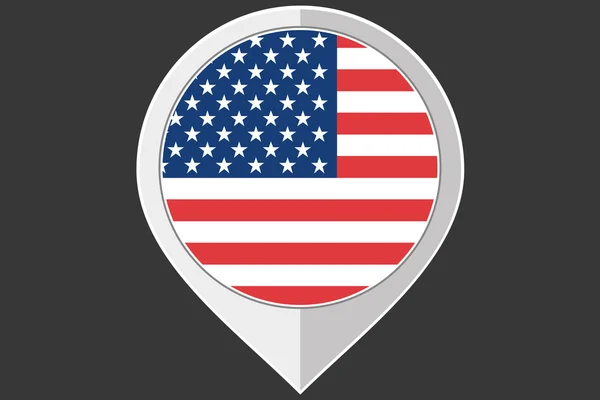 Puntero con la bandera de Estados Unidos de América — Vector de stock