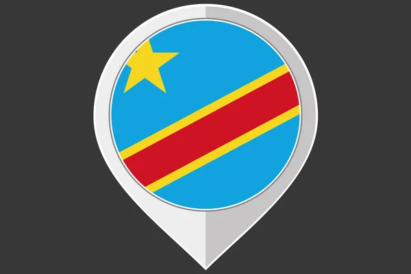 Wskaźnik z Flaga Demokratycznej Republiki Konga — Wektor stockowy