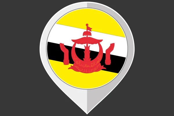 Ponteiro com a bandeira de Brunei —  Vetores de Stock