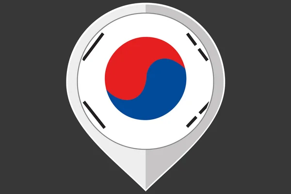 Mutató, Dél-Korea zászlaja — Stock Vector