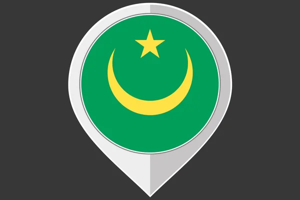 Aanwijzer met de vlag van Mauritanië — Stockvector