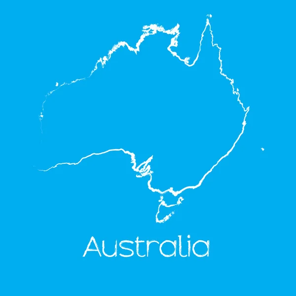Mapa del país de Australia — Foto de Stock