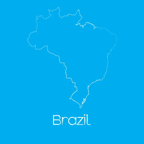 Mapa del país de Brasil —  Fotos de Stock