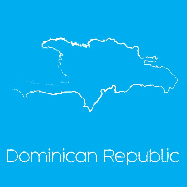Kaart van het land van Dominicaanse Republiek — Stockfoto