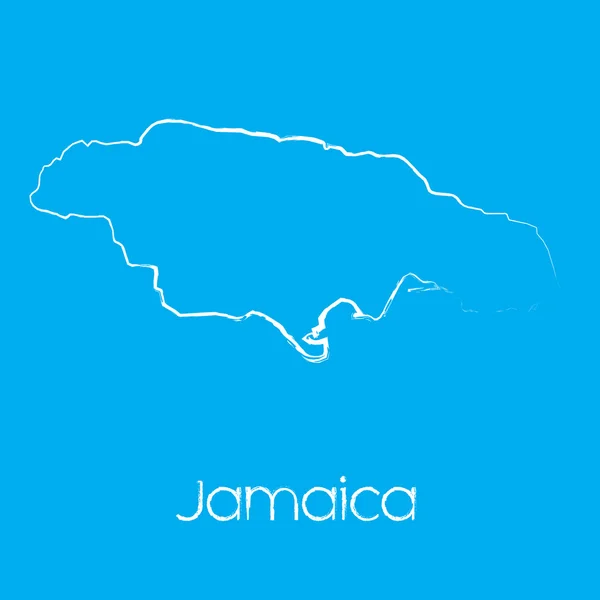 Karta över landet av Jamaica — Stockfoto