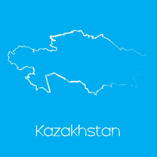 Mapa del país de kazakhstan —  Fotos de Stock