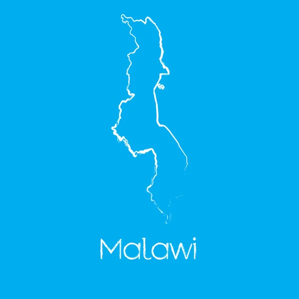Mapa do país de Malawi — Fotografia de Stock