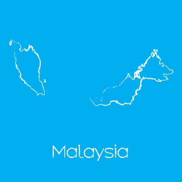 马来西亚国家的地图 — 图库照片