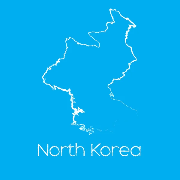 Kaart van het land van Noord-Korea — Stockfoto
