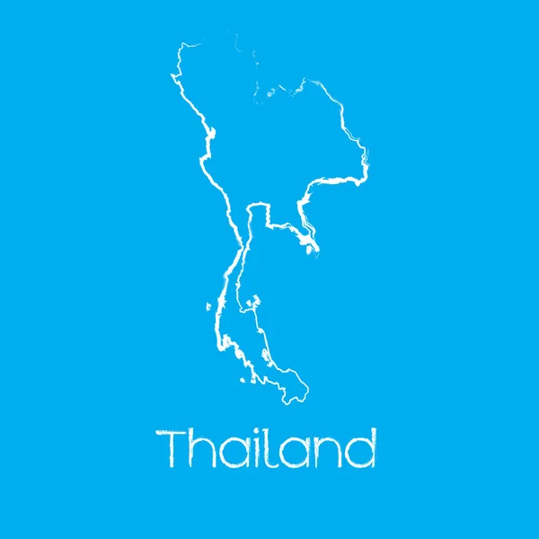 Mapa del país de Tailandia — Foto de Stock