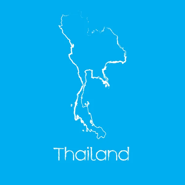 Mappa del paese di Thailandia — Foto Stock