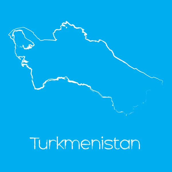 Carte du pays du Turkménistan — Photo