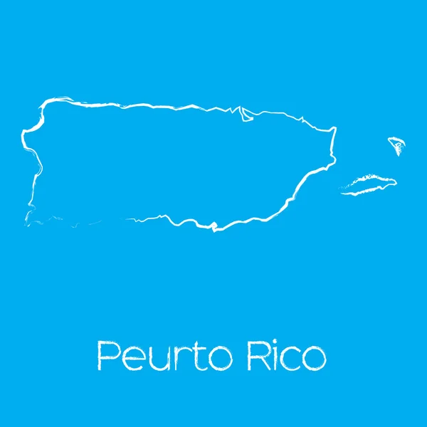 Mapa do país de Porto Rico — Fotografia de Stock