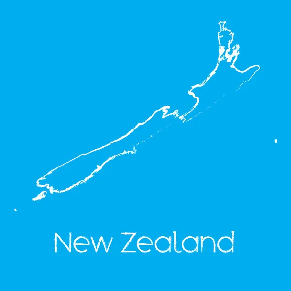Mapa do país da Nova Zelândia — Fotografia de Stock