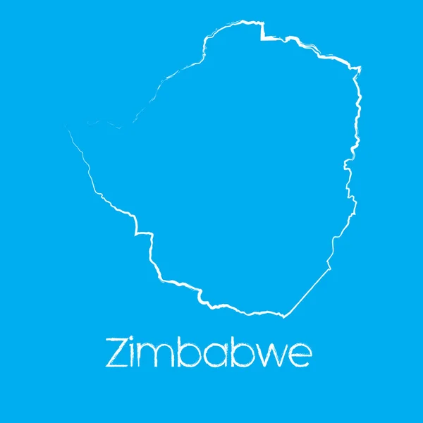 Map of the country of Zimbabwe — Stock Photo, Image