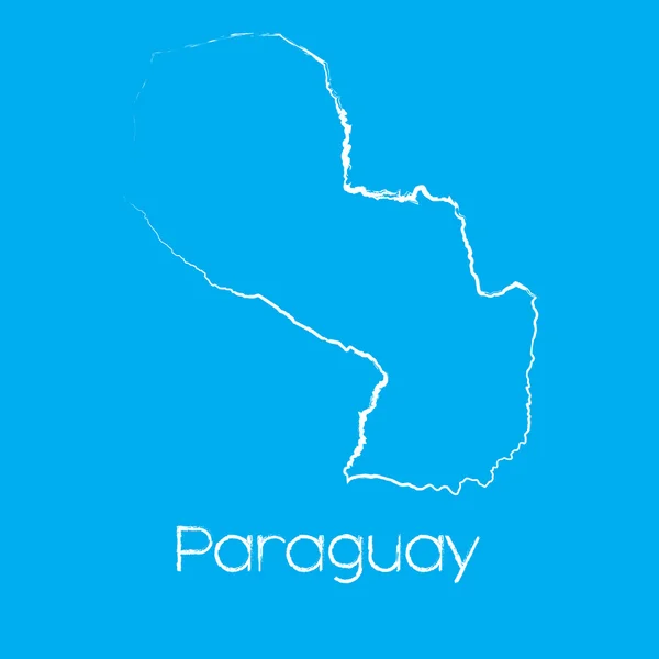 Ülke Paraguay Haritası — Stok fotoğraf