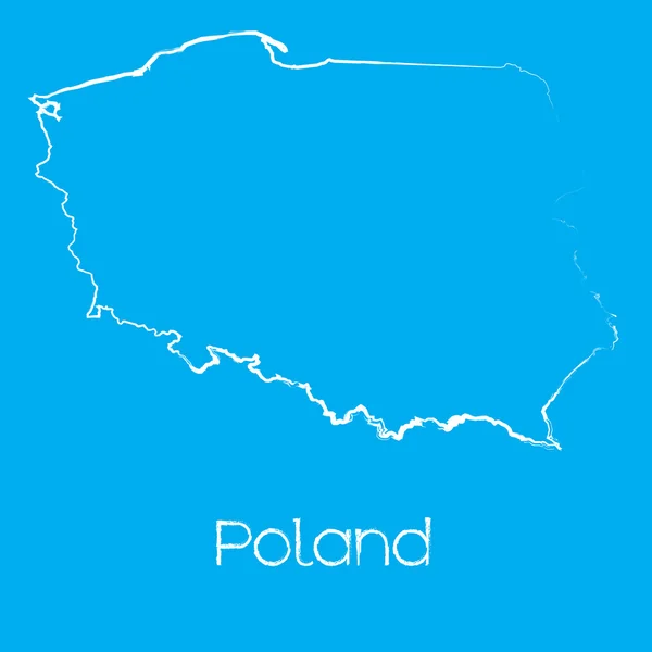 Mapa del país de Polonia — Foto de Stock