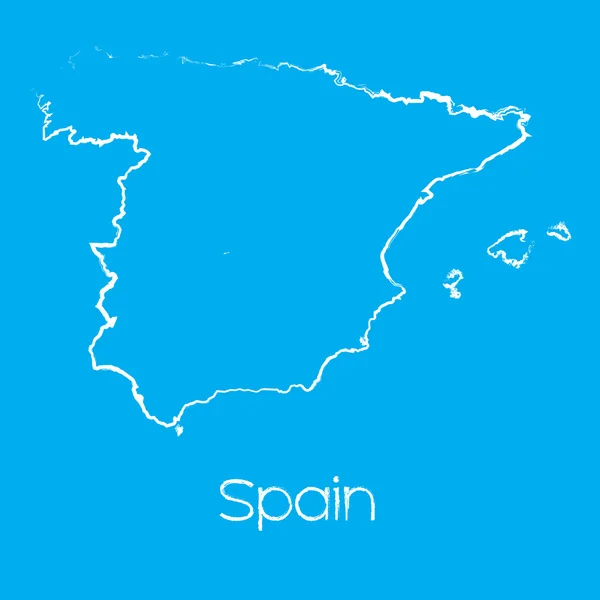 Mappa del paese di Spagna — Foto Stock