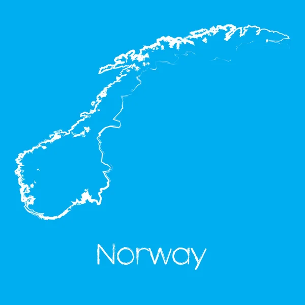 Mappa del paese di Norvegia — Foto Stock