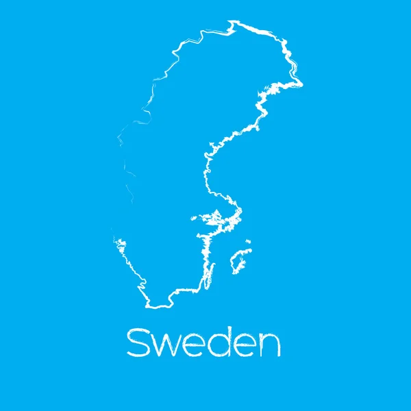 İsveç'in ülke Haritası — Stok fotoğraf