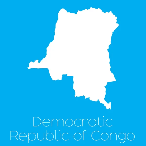 Map of the country of Democratic Republic of Congo — Stock Photo, Image