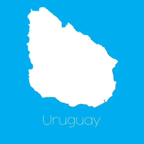 Mapa kraju, Urugwaj — Zdjęcie stockowe