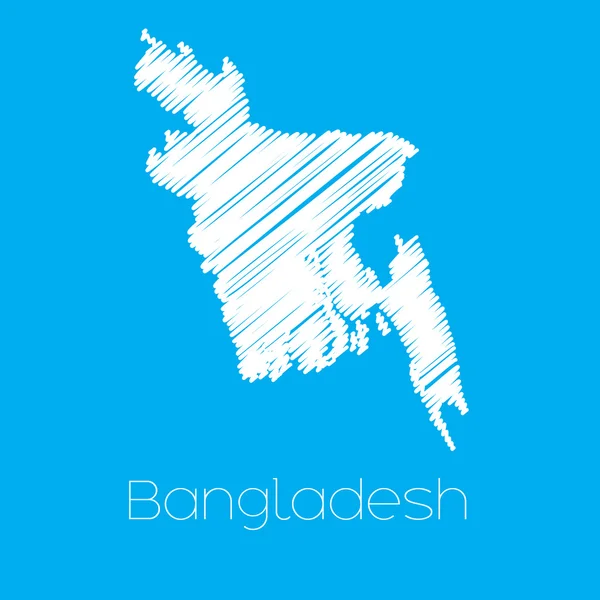 Mapa do país de Bangladesh — Fotografia de Stock