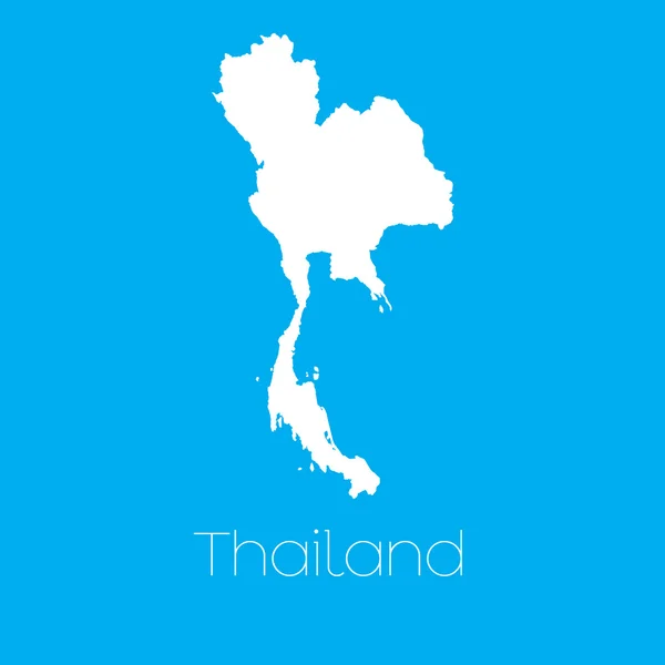 Mapa do país da Tailândia — Fotografia de Stock